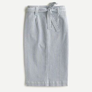 J Crew Railroad Stripe Belted Denim Skirt - 29 W